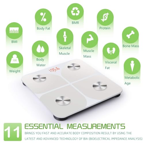 Balance Pèse Personne Foryond + Poids et Composition du Corps + Adultes + Fitness à Domicile + Mesures Automatiques + Ve