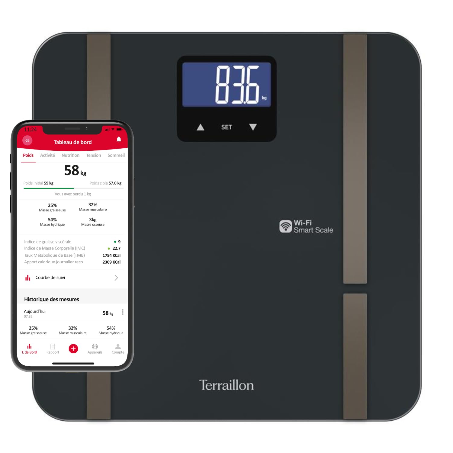 TERRAILLON - Master Fit Ultra Balance Connectée Wi-Fi
